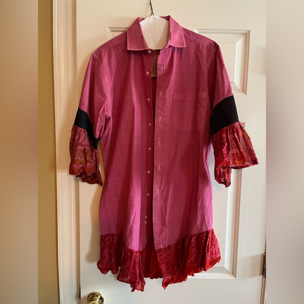 MORGAN FACTORY pink ruffle jacket M L